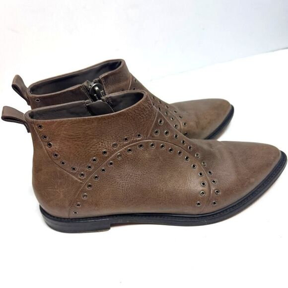 Henry Beguelin Leather Grommet Ankle Boots Sz. 36.5 (US 6.5) - Picture 1 of 6